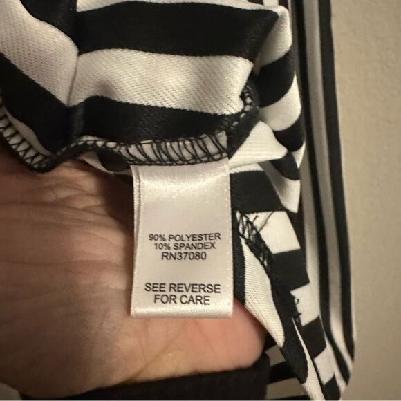 Cato White & Black Stripe Shirtdress Belted Dress Size Small - Picture 9 of 10